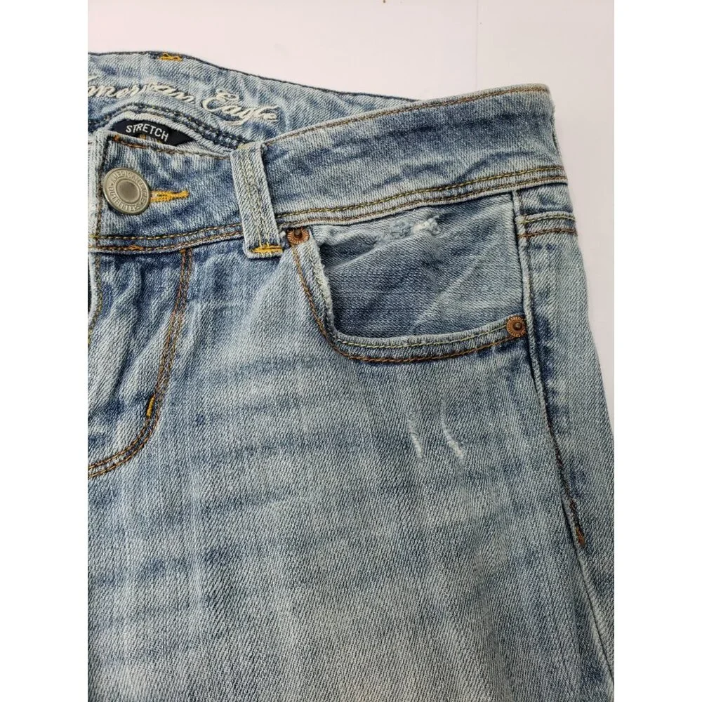 American Eagle Womens Medium Wash Blue Stretch Slim Boot Jeans Size 6 Reg